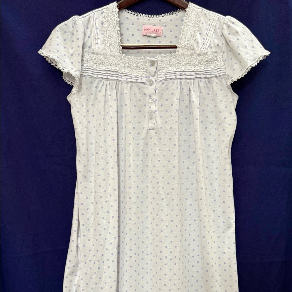 Pink Label Y2K Cotton Nightgown Fairycore Cottagecore Grannycore Purple Floral L